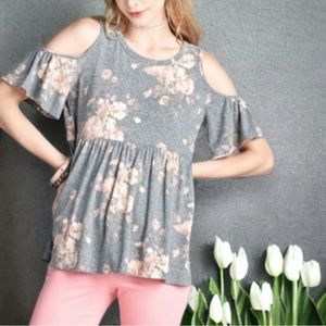 Floral Vintage Look Babydoll Top